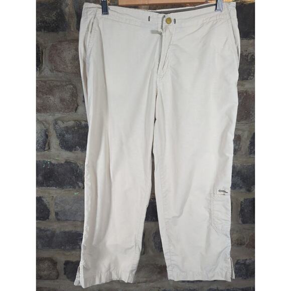 Columbia Pants Cropped Tan Lightweight‎ Woman's Size Medium Hiking Summer - Picture 1 of 12